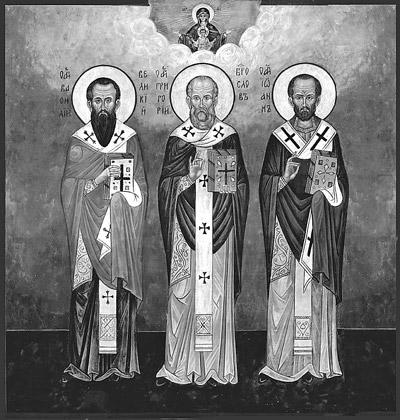 Три святителя: Василий Великий, Григорий Богослов, Иоанн Златоуст